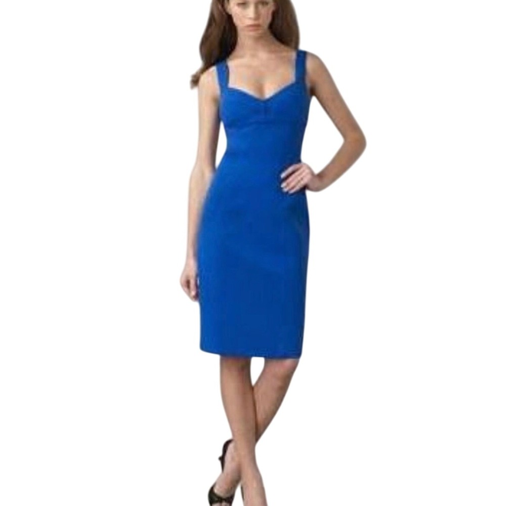 Diane von Furstenburg DVF Heron Cobalt‎ Blue Body-con Sleeveless Dress USA Sz 6